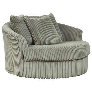 Ashley Lindyn Oversized Swivel Accent Chair in Fog, , large