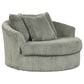 Ashley Lindyn Oversized Swivel Accent Chair in Fog, , large