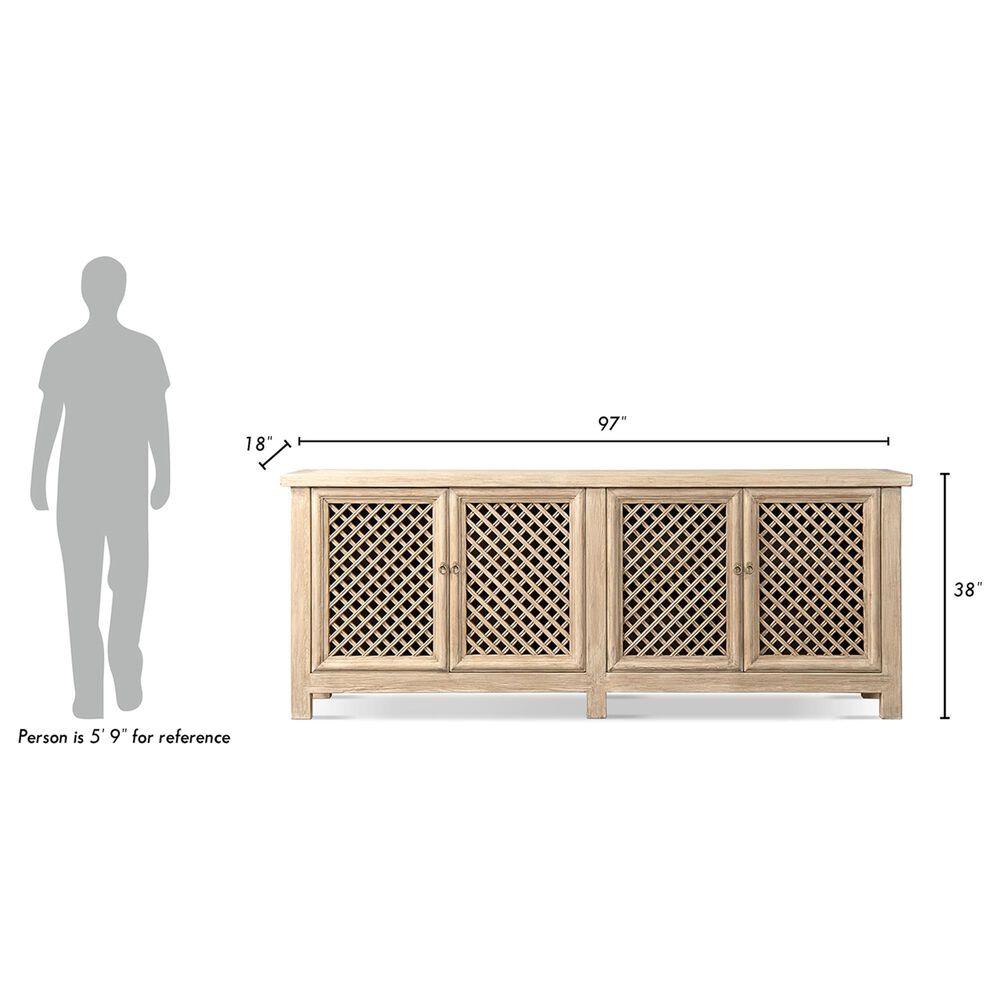 Jennifer Taylor Home Arden 97" 4-Door Sideboard in Heritage Light Natural Brown, , large