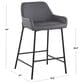 LumiSource Daniella 24" Counter Stool with Camel Upholstery in Black (Set of 2), , large