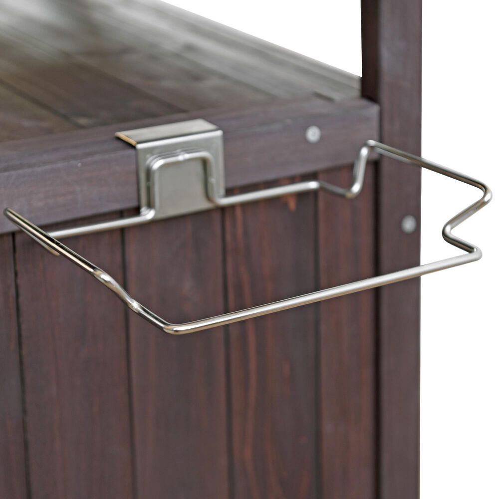 HOMLUX 40.5" Outdoor Kitchen Island with One Drawer in Brown and Stainless Steel, , large