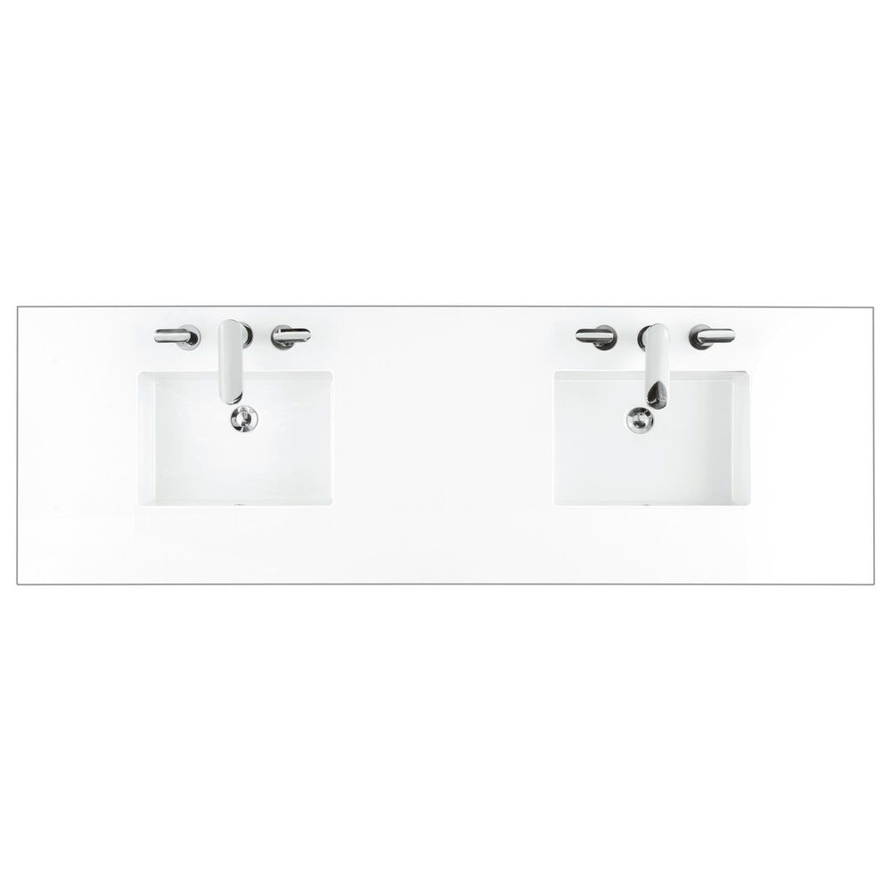 James Martin Vanities Brookfield 72&quot; Double Bathroom Vanity in Country Oak with 3 cm White Zeus Quartz Top and Rectangular Sinks, , large
