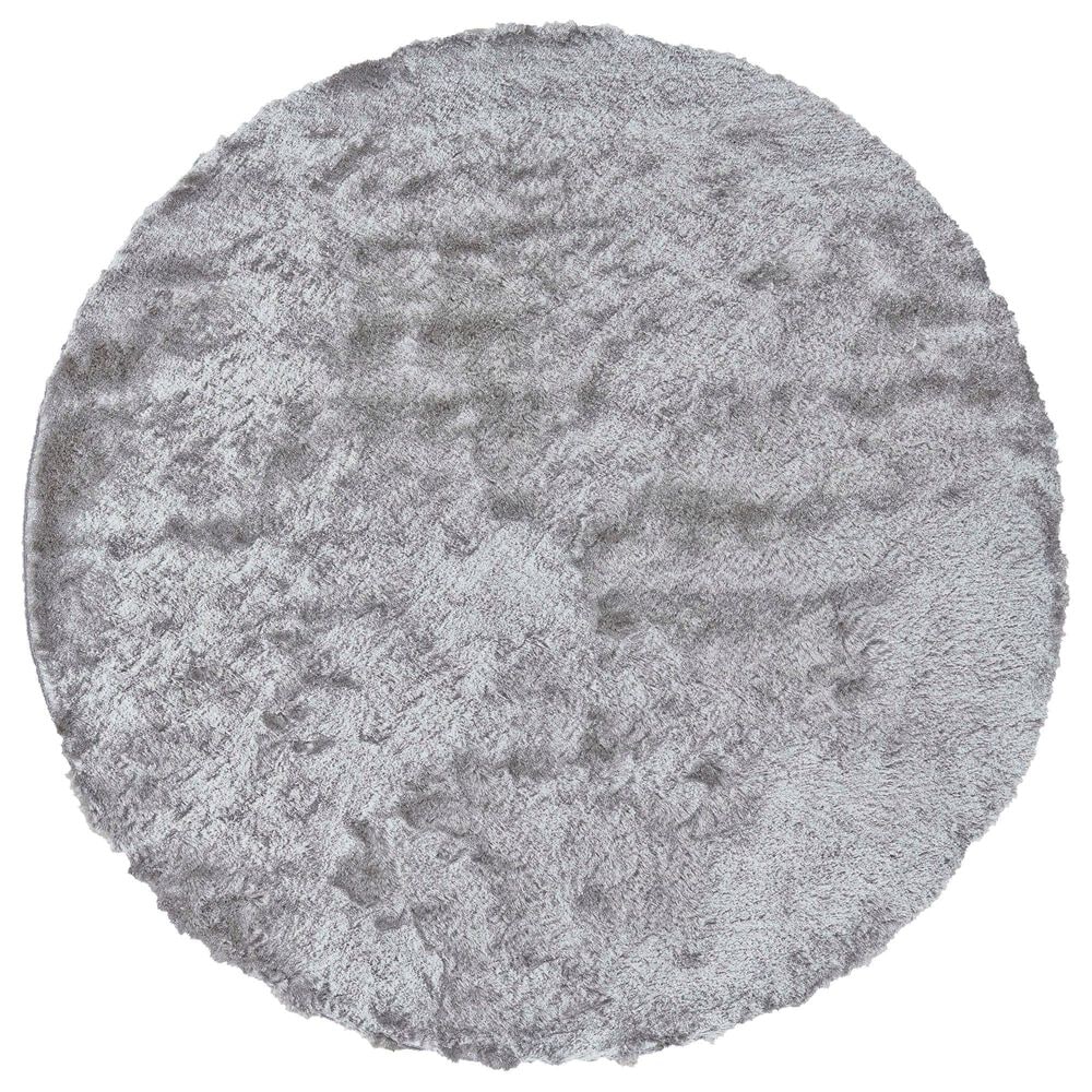 Feizy Indochine 8" Round Platinum Area Rug, , large