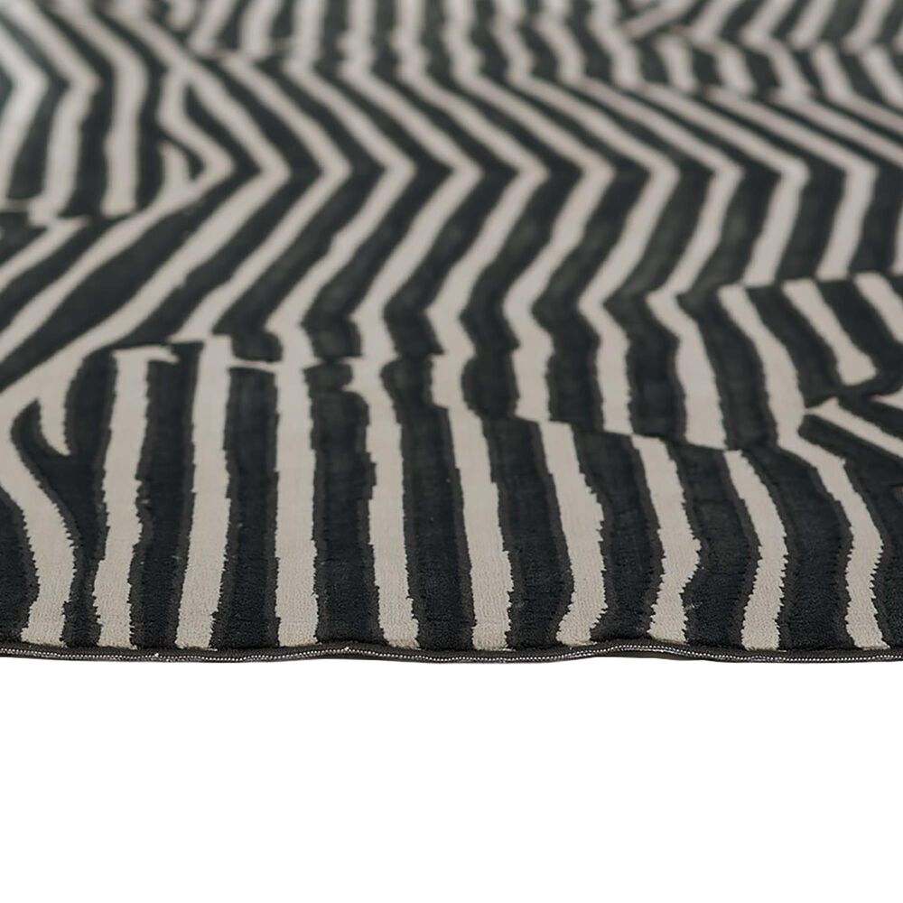 Momeni Xander Geometric 2&#39; x 8&#39; Black Runner, , large