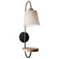 Adesso Jeffrey Wall Lamp in Black and Antique Brass, , large