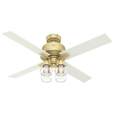 Hunter Vivien 52" Ceiling Fan with LED Lights in Modern Brass, , large