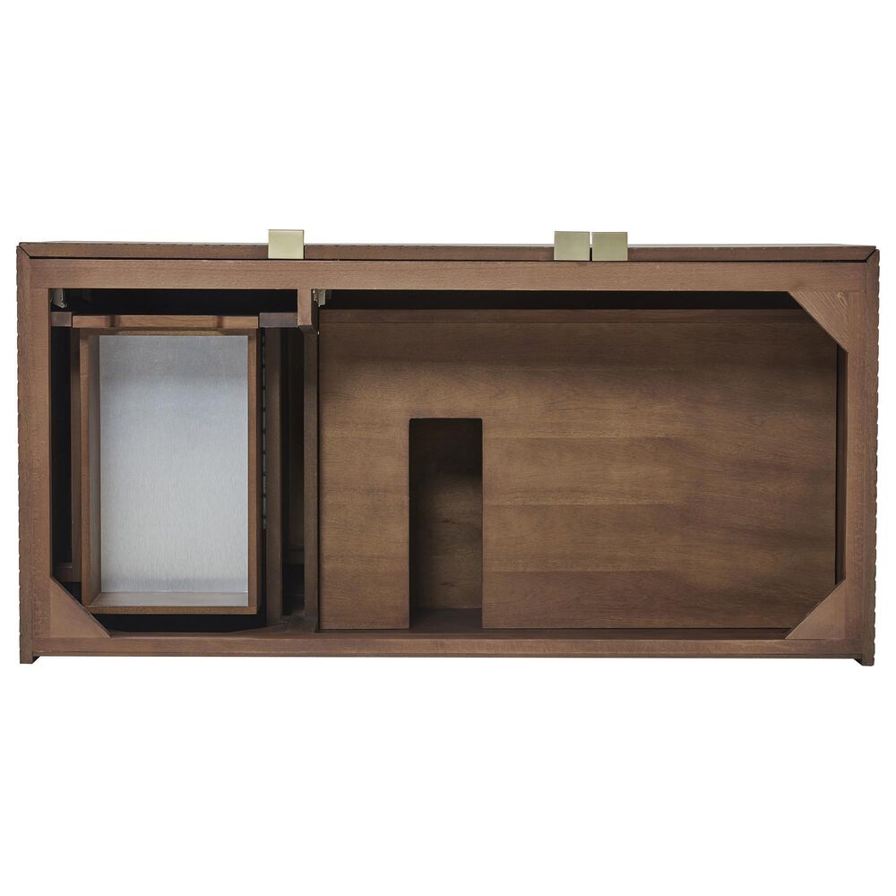 James Martin Vanities Marcello 48" Wall Mounted Single Bathroom Vanity in Chestnut with 3 cm Parisien Bleu Quartz Top and Rectangular Sink, , large