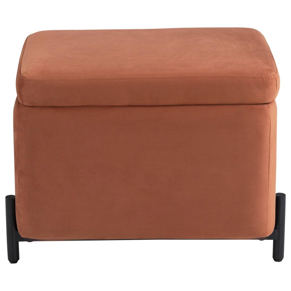 Lifestyle Solutions Kona Small Storage Ottoman in Rust, , large