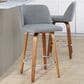 LumiSource Toriano Swivel Counter Stool with Grey Fabric Upholstery in Walnut and Chrome (Set of 2), , large