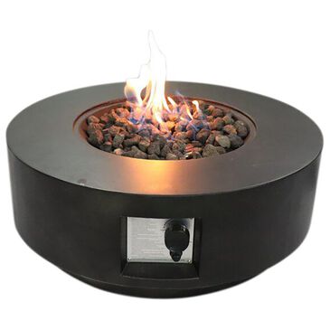 Living Source International Santiago Patio Round Fire Pit Table in Black, , large