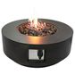 Living Source International Santiago Patio Round Fire Pit Table in Black, , large