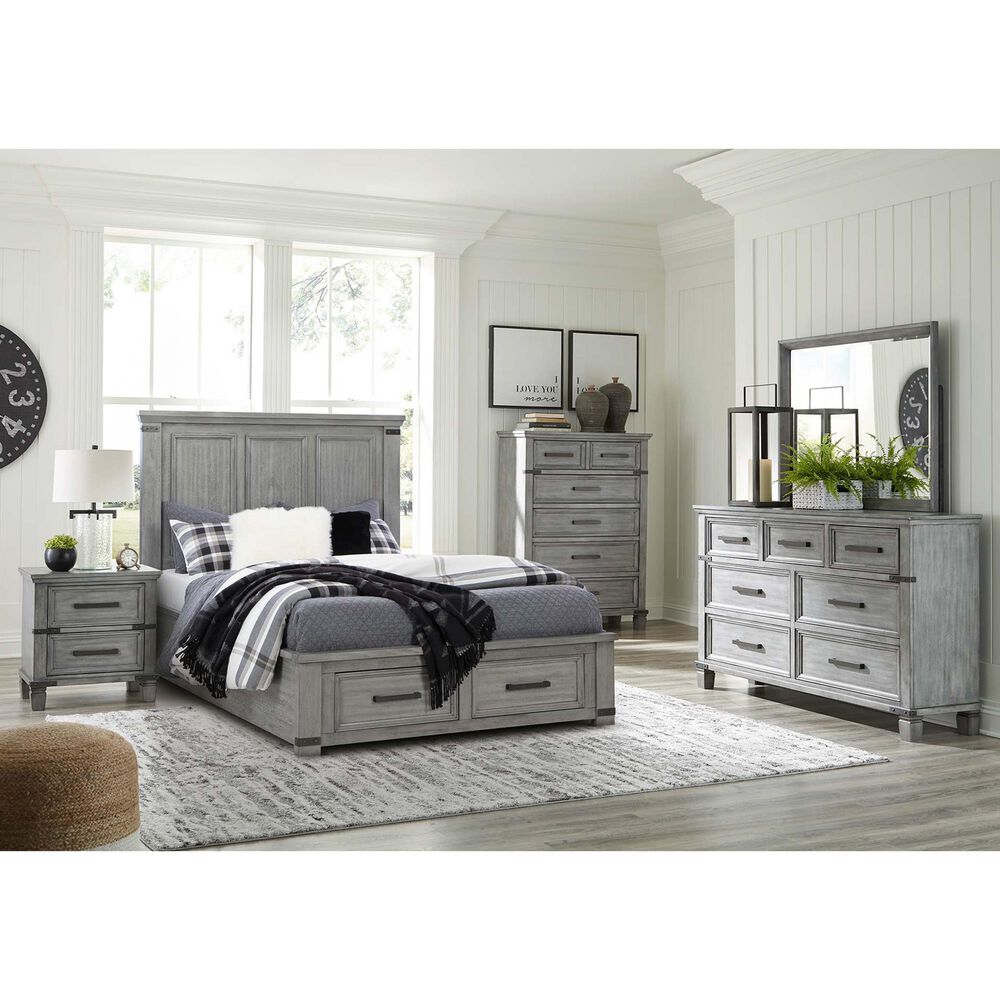 Ashley Russelyn 4 Piece Queen Bedroom Set in Gray, , large