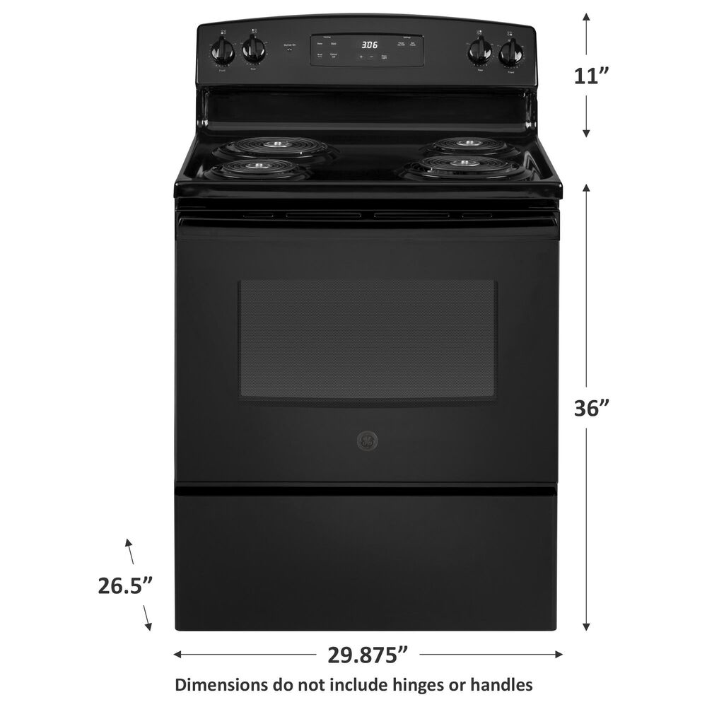 GE Appliances 30&quot; Free-Standing Electric Range with Dual Element Bake in Black, , large