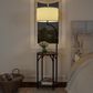 Timberlake Lavish Home Floor Lamp with End Table in Dark Brown, , large