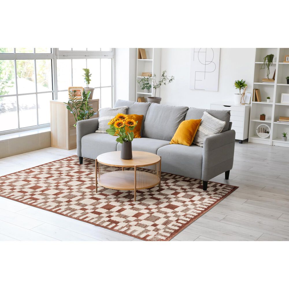 Central Oriental Grove Clay and Lace 5' x 7'6" Area Rug, , large