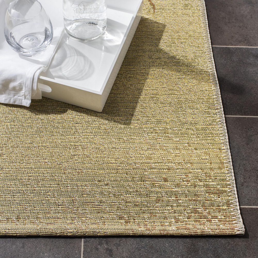 Safavieh Barbados Tropical Beach BAR550 3&#39;3&quot; x 5&#39;  Gold and Blue Indoor/Outdoor Area Rug, , large