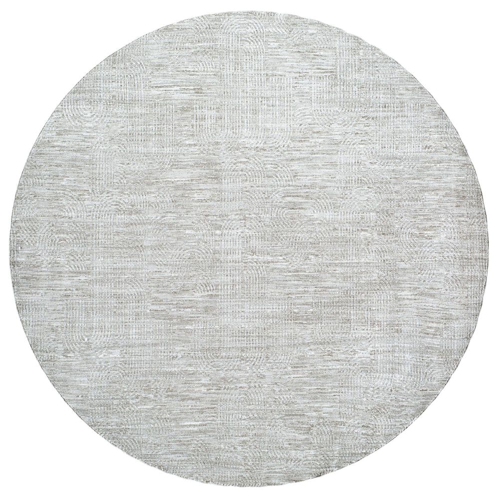 Surya Masterpiece MPC-2311 Medium Gray, Light Gray and Cream 5"3" Round Area Rug, , large
