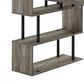 HOMLUX 5-Tier Shelves L-Shape Computer Desk in French Oak Grey and Black, , large