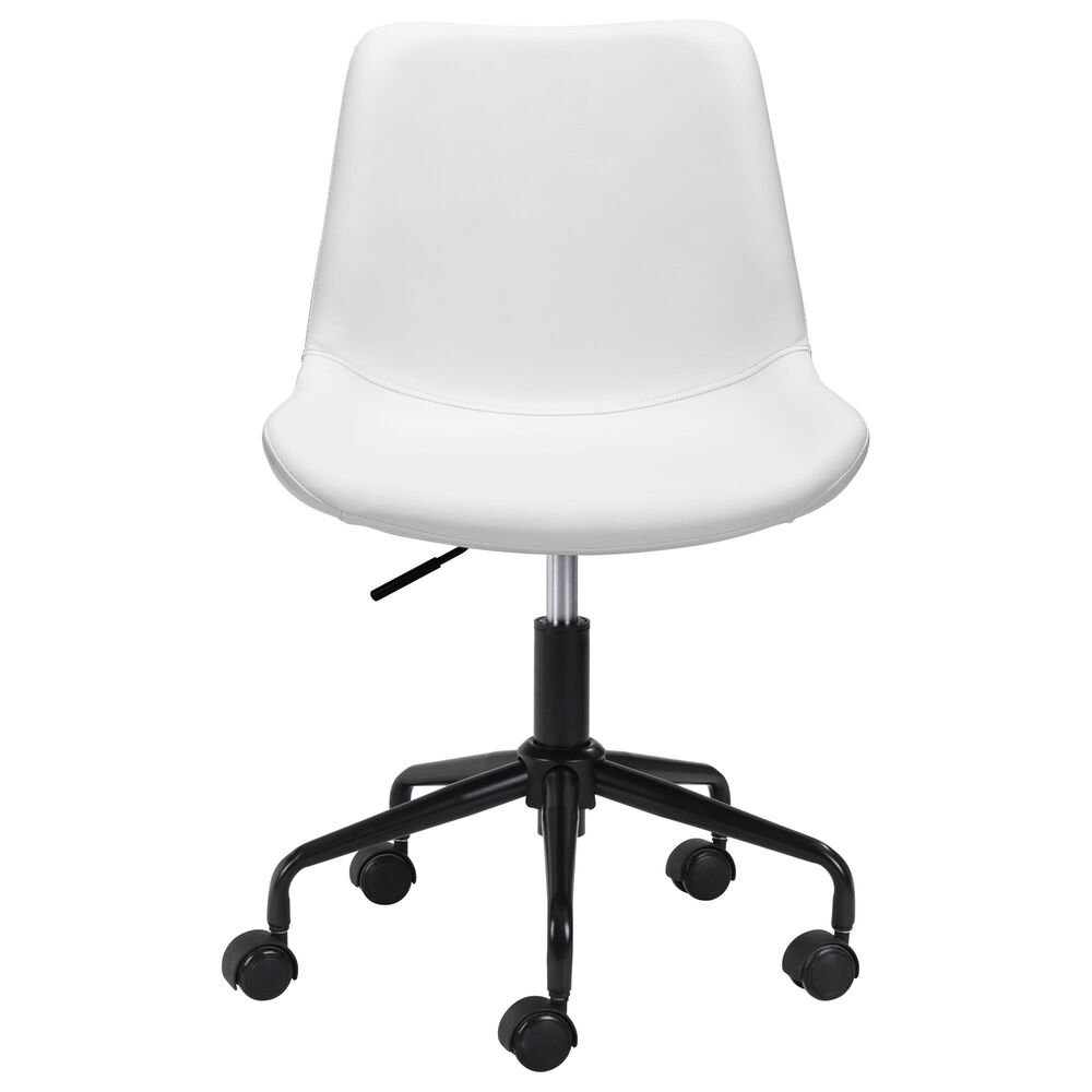 Zuo Modern Byron Office Chair in White and Black, , large