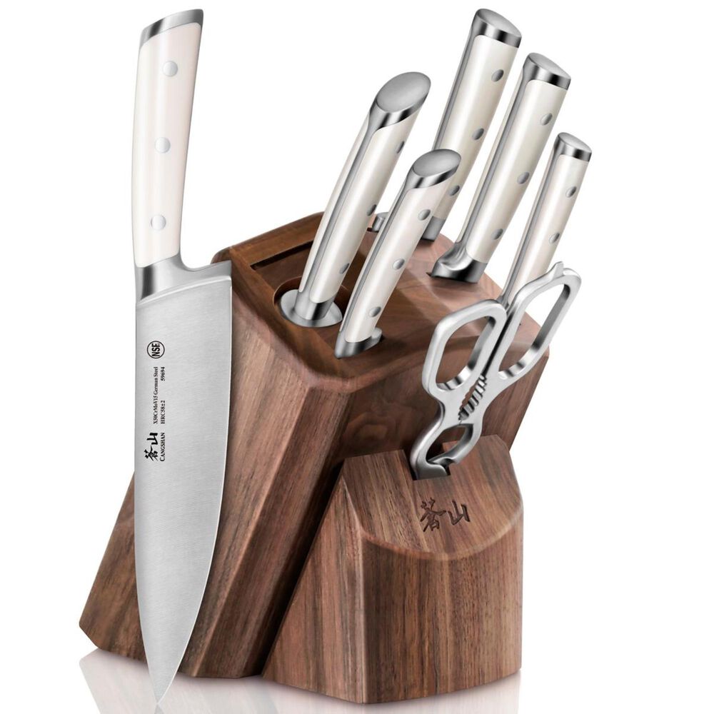 Cangshan S1 Series German Steel Forged 8-Piece Knife Block Set Walnut, , large