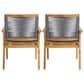 Hearth and Haven McGill Outdoor Dining Chair with Dark Grey Rope Seat in Brown (Set of 2), , large