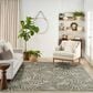 Nourison Garden Oasis GOA01 Ivory and Green 8" x 10" Indoor/Outdoor Area Rug, , large
