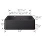 Blanco Ikon 33" Apron Double Bowl Farmhouse Sink with Low Divide in Anthracite, , large