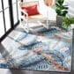 Safavieh Cabana CBN451J 8" x 10" Aqua and Ivory Indoor/Outdoor Area Performance Rug, , large