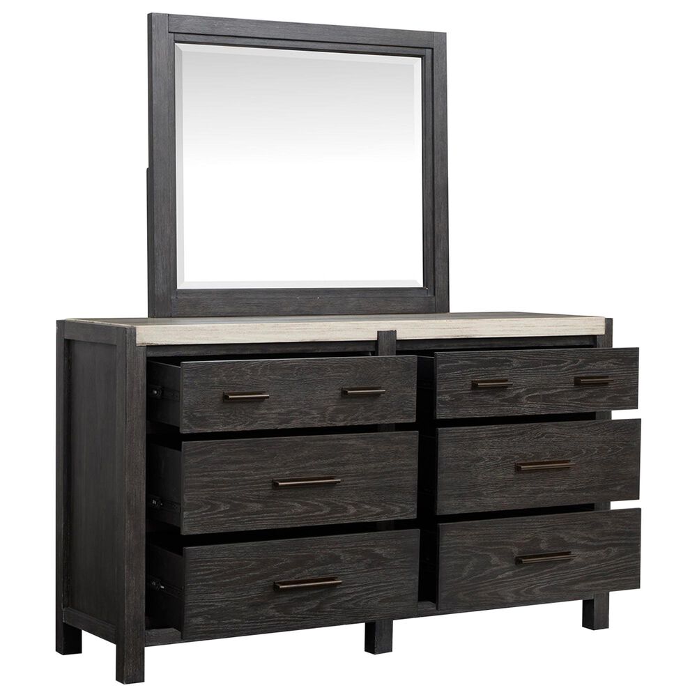 Nicolette Home Plum Creek 3 Piece Queen Upholstered Storage Bedroom Set in Ravenwood Black, , large