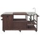 HOMLUX 75.4" Outdoor Kitchen Island with Sink, Solid Wood Outdoor Grill Cart for XL Green Egg Grills, Rolling Outdoor Bar Cart with Stainless Steel Top, for Pizza Prep & BBQ, Brown, , large