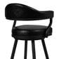Blue River Amador 30" Barstool with Vintage Black Cushion in Black Powder Coated, , large