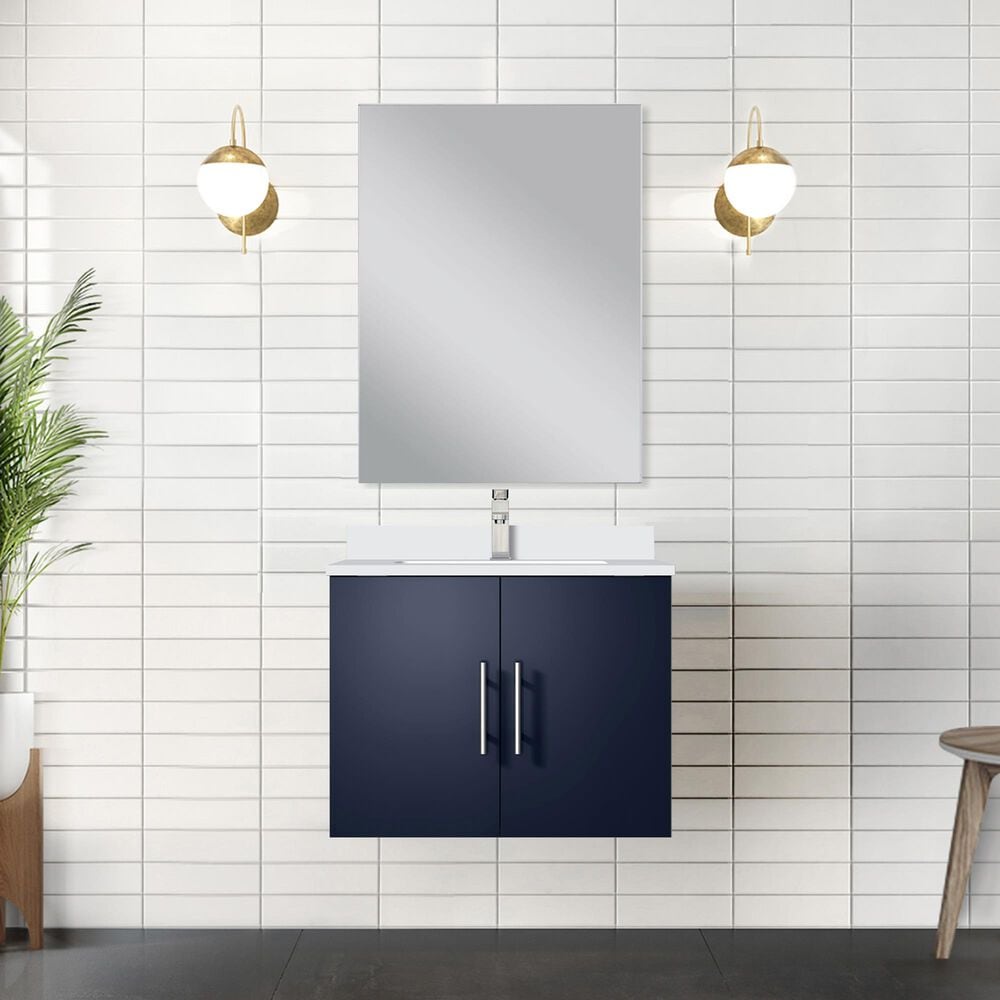 Lexora Home Geneva 24&quot; Single Bathroom Vanity Cabinet Only in Dark Grey and 18&quot; Mirror, , large