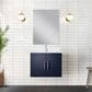 Lexora Home Geneva 24" Single Bathroom Vanity Cabinet Only in Dark Grey and 18" Mirror, , large