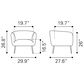 Zuo Modern Deco Accent Chair in Gray Velvet, , large