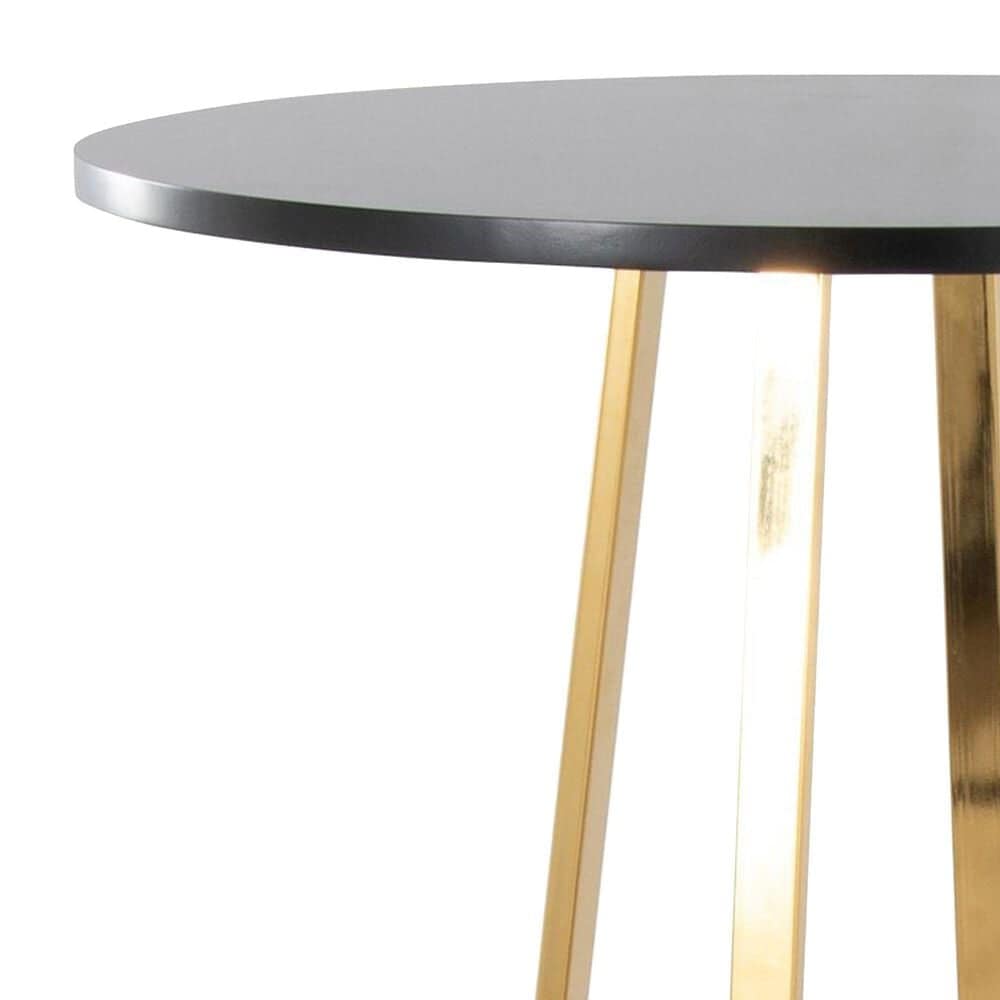 LumiSource Cosmo Bar Table in Gold Metal and Black Wood, , large