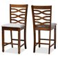 Baxton Studio Lanier Counter Height Pub Chair with Grey Cushion in Walnut (Set of 2), , large