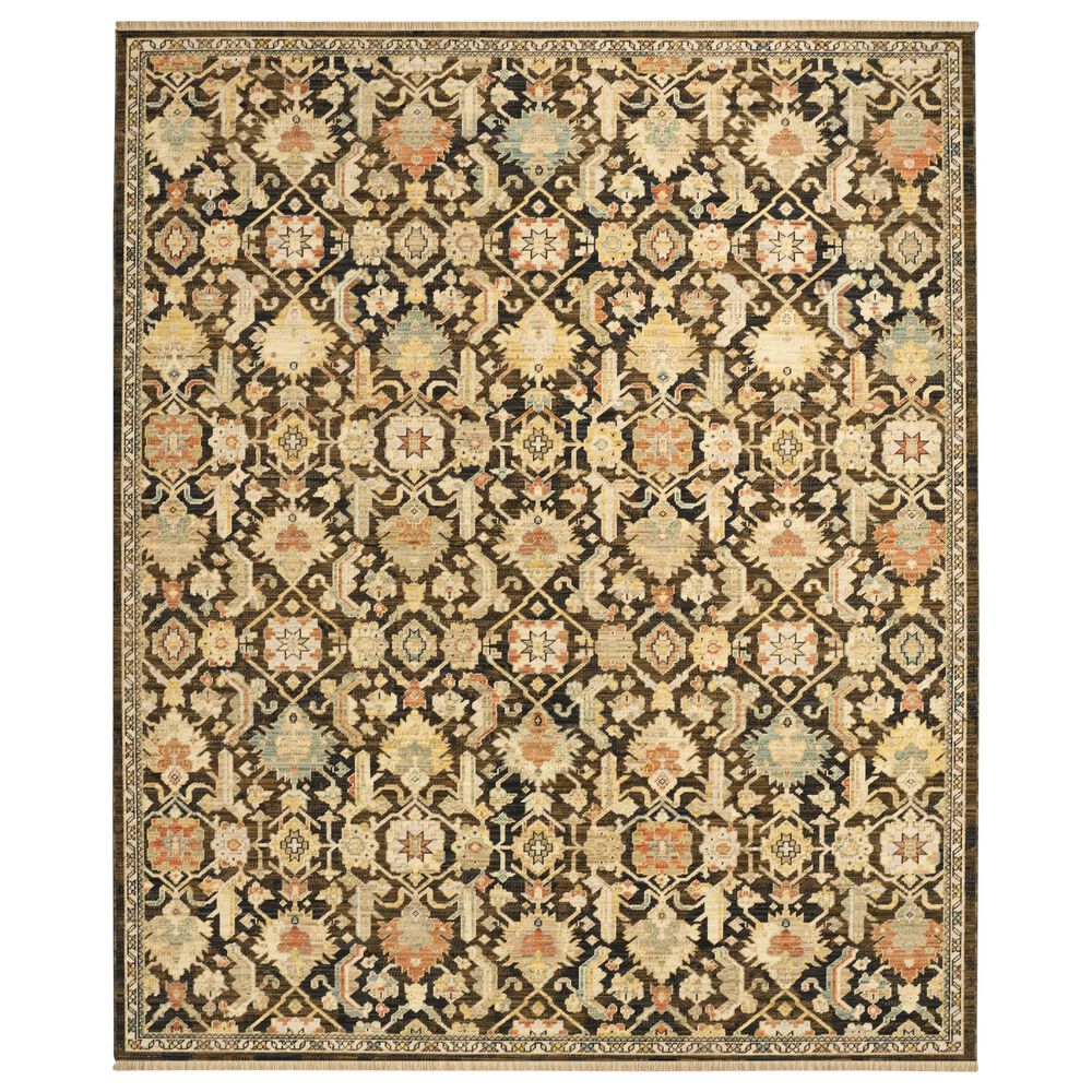 Nourison Antique Bloom Mocha and Multicolor 10" x 13" Area Rug, , large