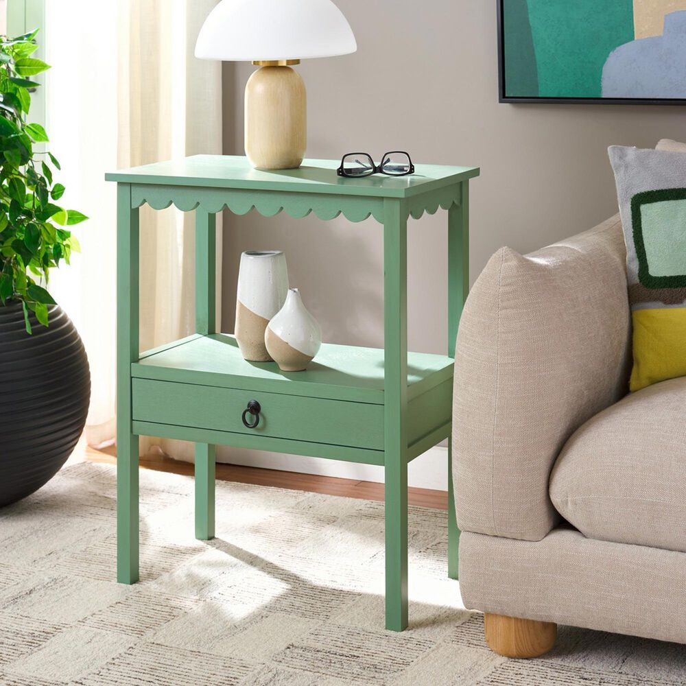 Safavieh Haven Low Drawer End Table in Sage Green, , large