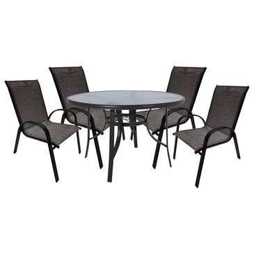 Redline Creation Inc. 5-Piece Patio Dining Set in Matte Black and Charcoal, , large