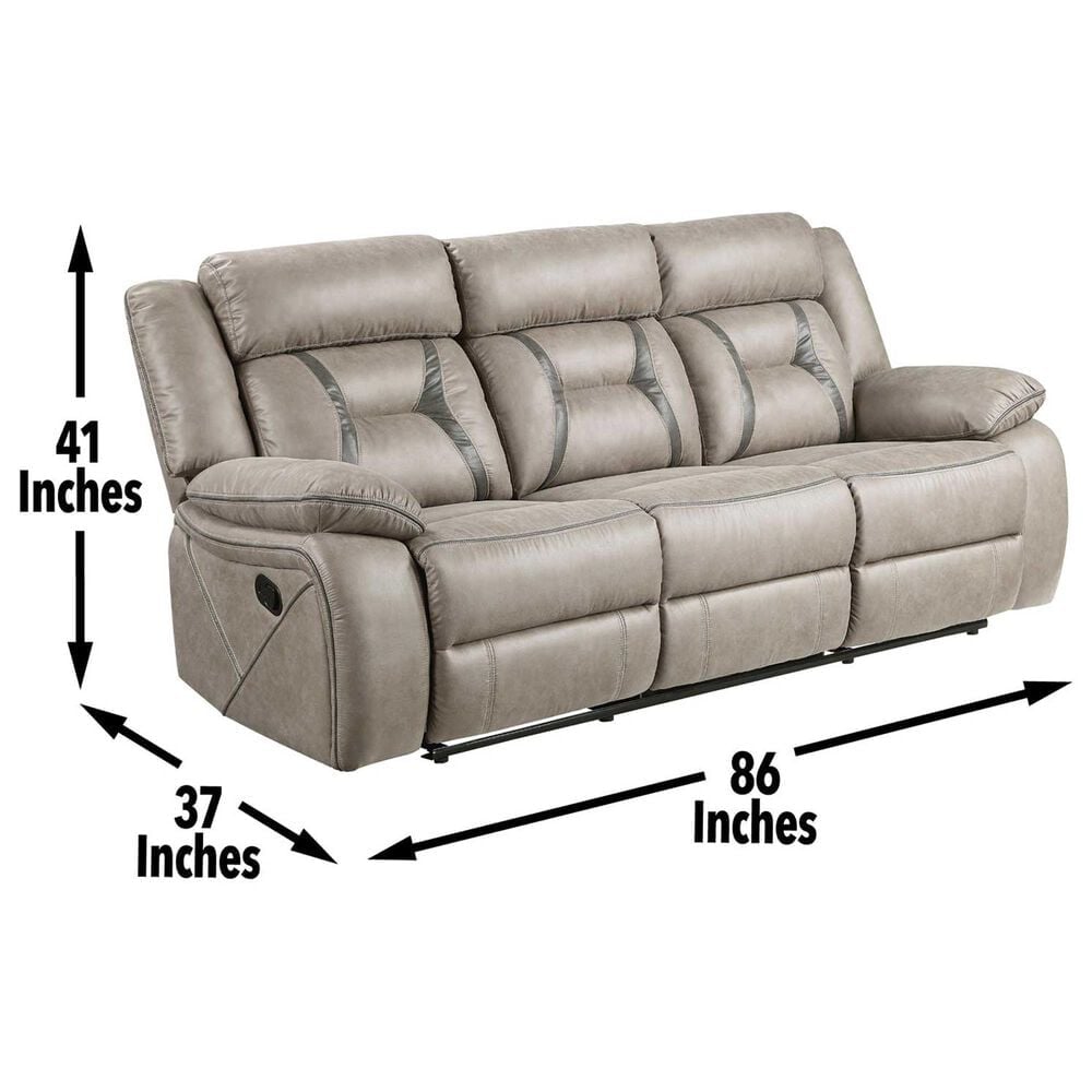 Steve Silver Tyson Manual Reclining Sofa with Dropdown Console in Grey, , large