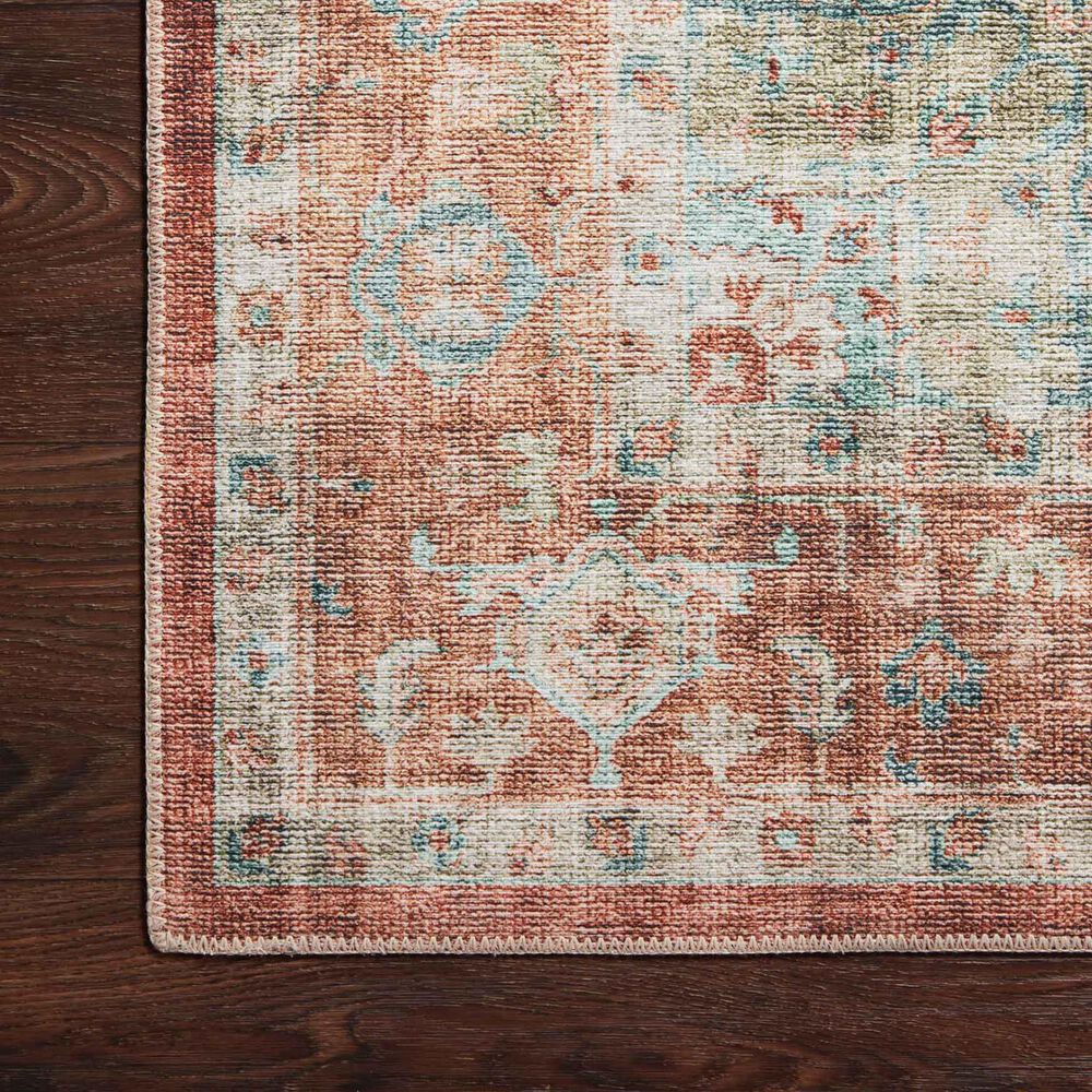 Loloi II Heidi  6&#39; x 9&#39; Terracotta and Aqua Area Rug, , large