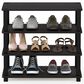 HOMLUX 4-Tier Shoe Rack in Espresso and Black, , large