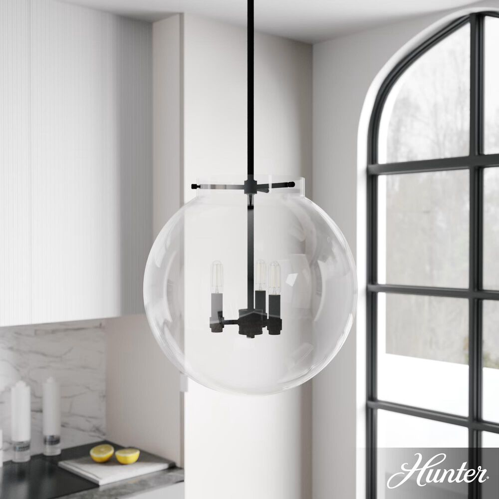 Hunter Sacha 3-Light Globe Pendant in Natural Iron, , large