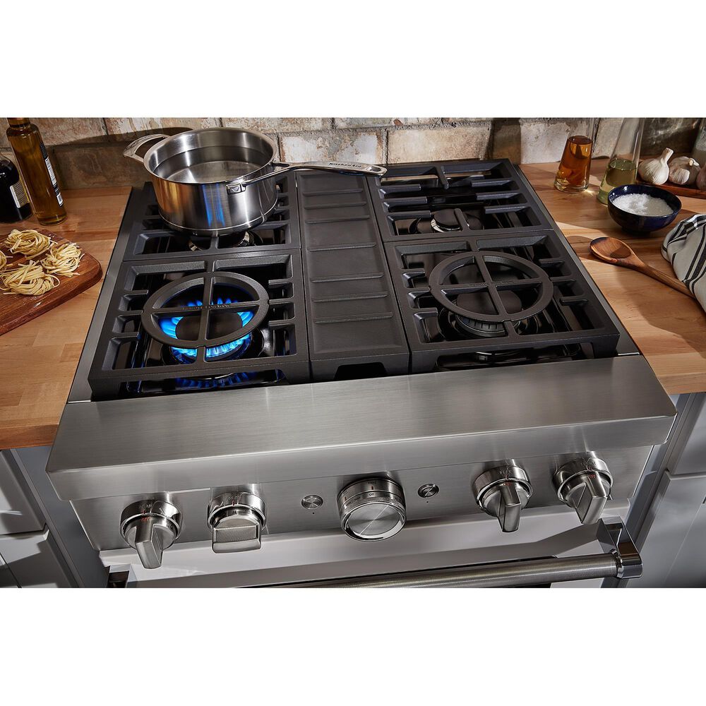 KitchenAid 4.1 Cu. Ft. Freestanding Gas Range with True Convection in Milkshake, , large