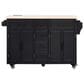 HOMLUX 56.5"" Kitchen Island with Drop Leaf in Black and Natural, , large