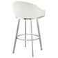 Blue River Eleanor Swivel Barstool with White Cushion in Brushed Stainless Steel, , large
