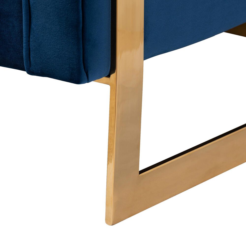 Baxton Studio Ambra Stationary Sofa in Royal Blue Velvet, , large