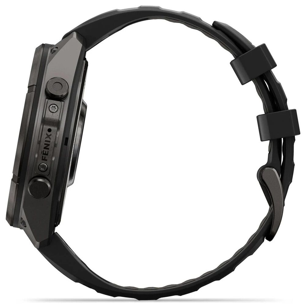 Garmin fenix 9 Pro Smartwatch 47mm Carbon Gray DLC Titanium with Black and Pebble Gray Silicone Band, , large