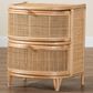Baxton Studio Oleta 2-Drawer Rattan Nightstand in Natural Brown, , large