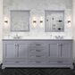 Lexora Home Dukes 80" Double Bathroom Vanity in Dark grey with 2 cm White Quartz Top and Rectangular Sinks, , large